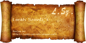 Lenkh Szovát névjegykártya